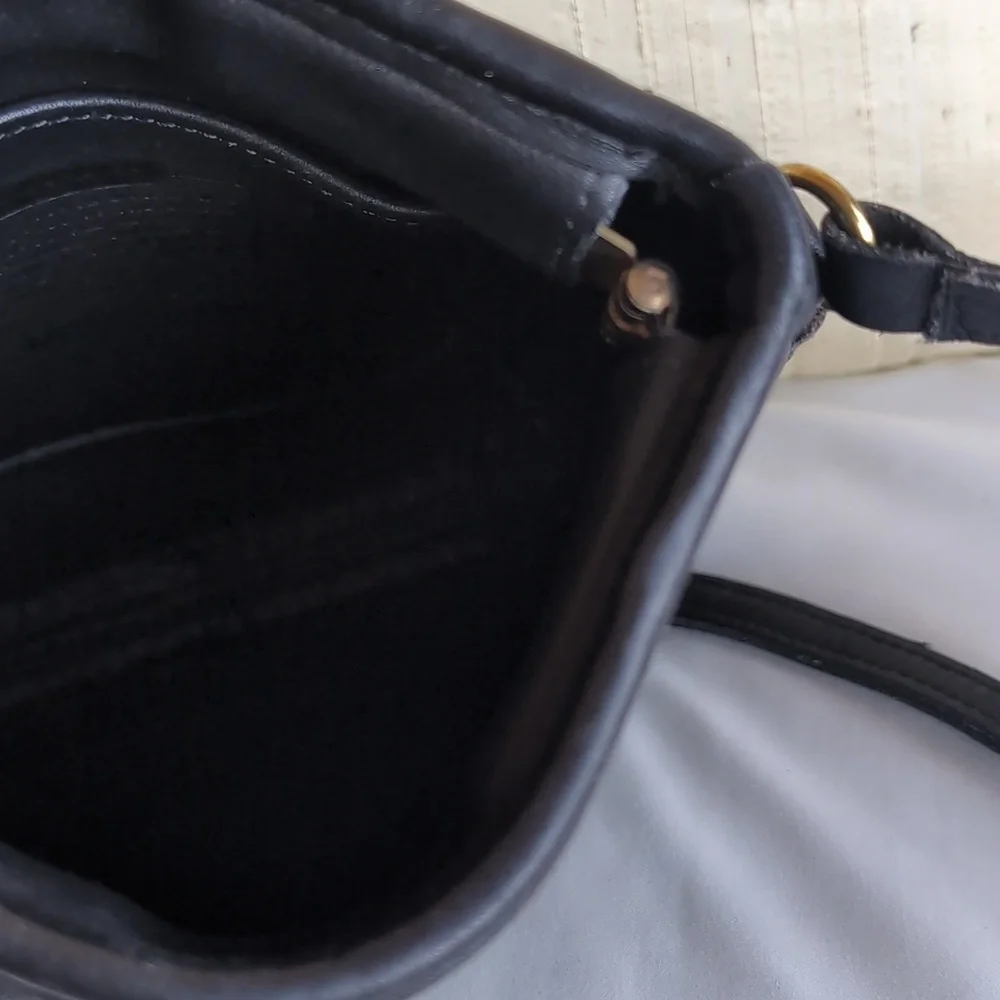 Vintage Rare Old Coach🖤  9990 Gorgeous Leather Crossbody Bag With Bling - Picture 14 of 17